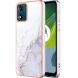 Захисний чохол Deexe Marble Style для Motorola Moto E13 - White (320148W). Фото 1 з 6