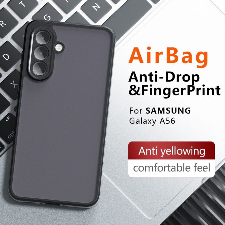 Защитный чехол Deexe Matte Skin для Samsung Galaxy A56 (A566) - Transparent / Black: фото 11 из 14