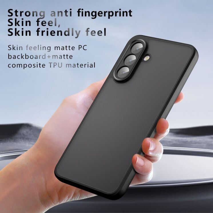 Защитный чехол Deexe Matte Skin для Samsung Galaxy A56 (A566) - Transparent / Black: фото 7 из 14