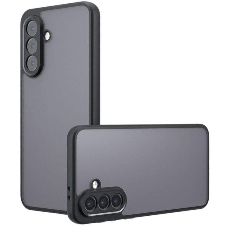 Защитный чехол Deexe Matte Skin для Samsung Galaxy A56 (A566) - Transparent / Black: фото 1 из 14