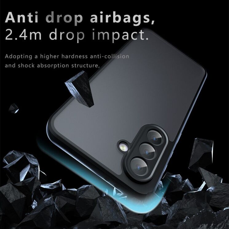 Защитный чехол Deexe Matte Skin для Samsung Galaxy A56 (A566) - Transparent / Black: фото 3 из 14