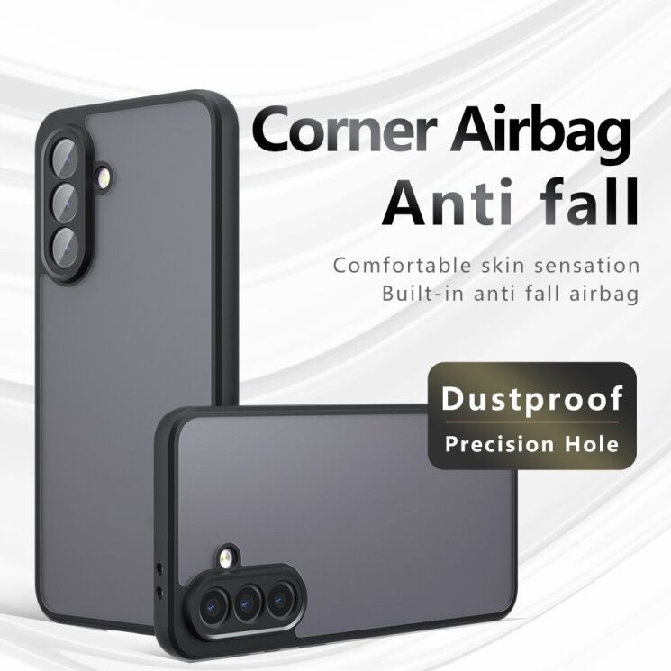 Защитный чехол Deexe Matte Skin для Samsung Galaxy A56 (A566) - Transparent / Black: фото 12 из 14