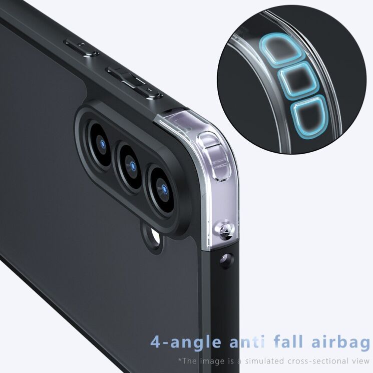 Защитный чехол Deexe Matte Skin для Samsung Galaxy A56 (A566) - Transparent / Black: фото 4 из 14