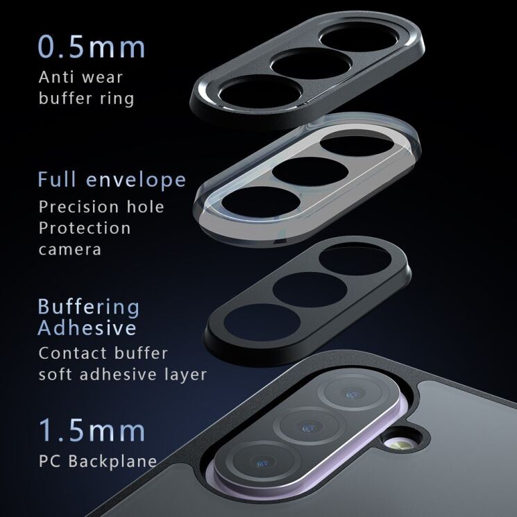 Защитный чехол Deexe Matte Skin для Samsung Galaxy A56 (A566) - Transparent / Black: фото 9 из 14