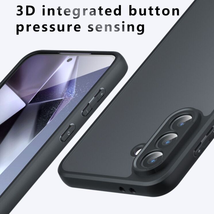 Защитный чехол Deexe Matte Skin для Samsung Galaxy A56 (A566) - Transparent / Black: фото 10 из 14