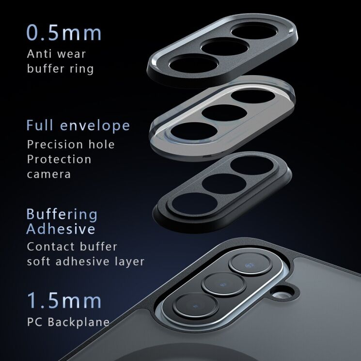 Захисний чохол Deexe Matte Skin with MagSafe для Samsung Galaxy A57 (A576) - Black: фото 10 з 10