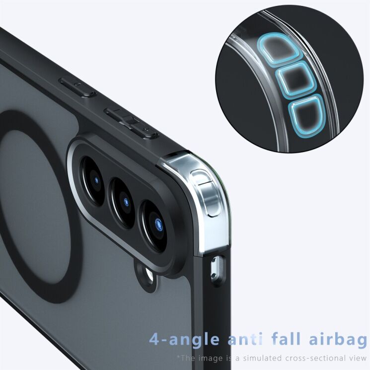 Захисний чохол Deexe Matte Skin with MagSafe для Samsung Galaxy A57 (A576) - Black: фото 5 з 10