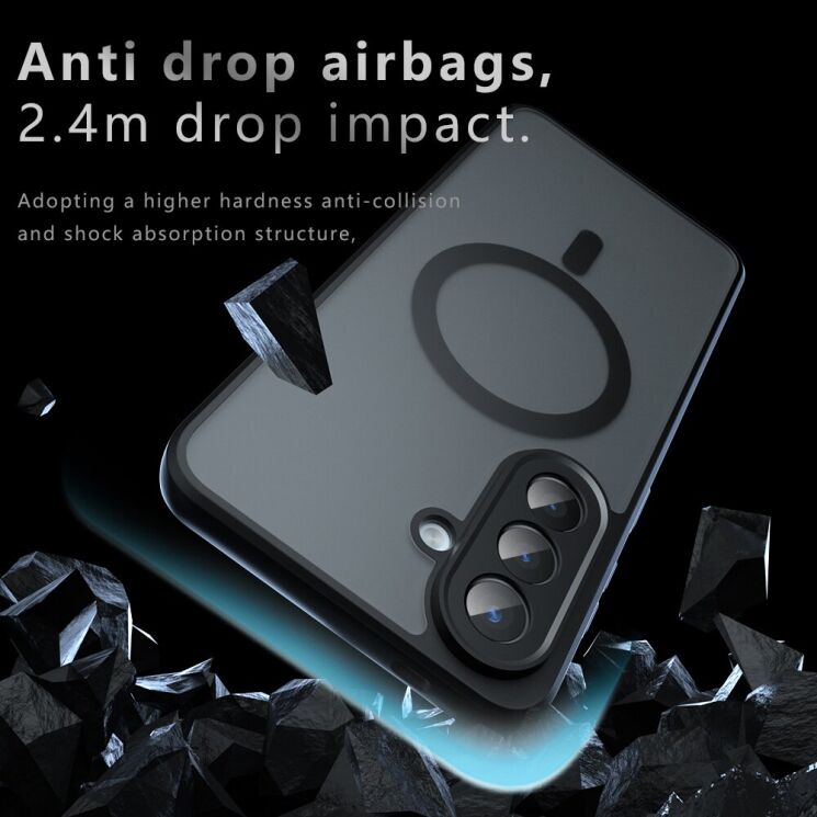 Захисний чохол Deexe Matte Skin with MagSafe для Samsung Galaxy A57 (A576) - Black: фото 4 з 10