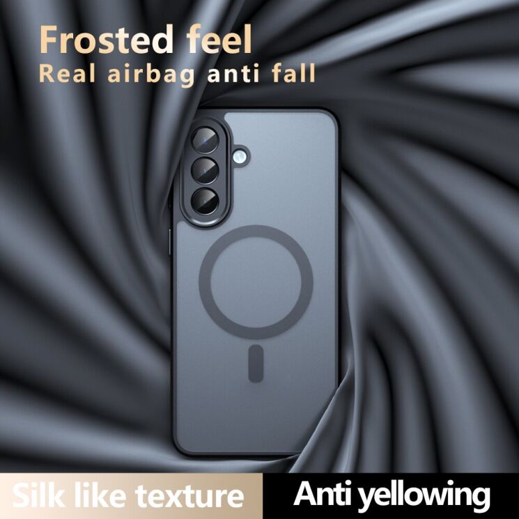 Захисний чохол Deexe Matte Skin with MagSafe для Samsung Galaxy A57 (A576) - Black: фото 3 з 10