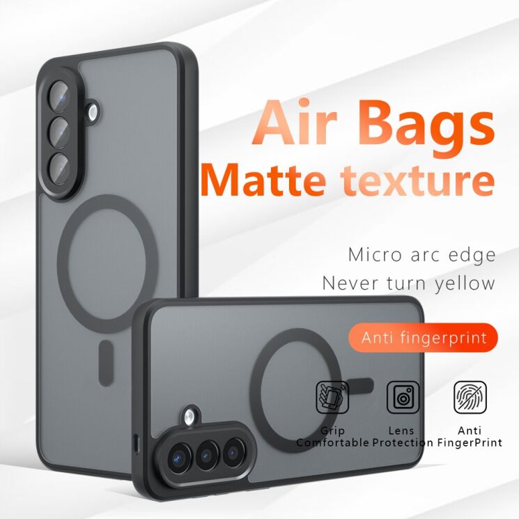 Захисний чохол Deexe Matte Skin with MagSafe для Samsung Galaxy A57 (A576) - Black: фото 2 з 10