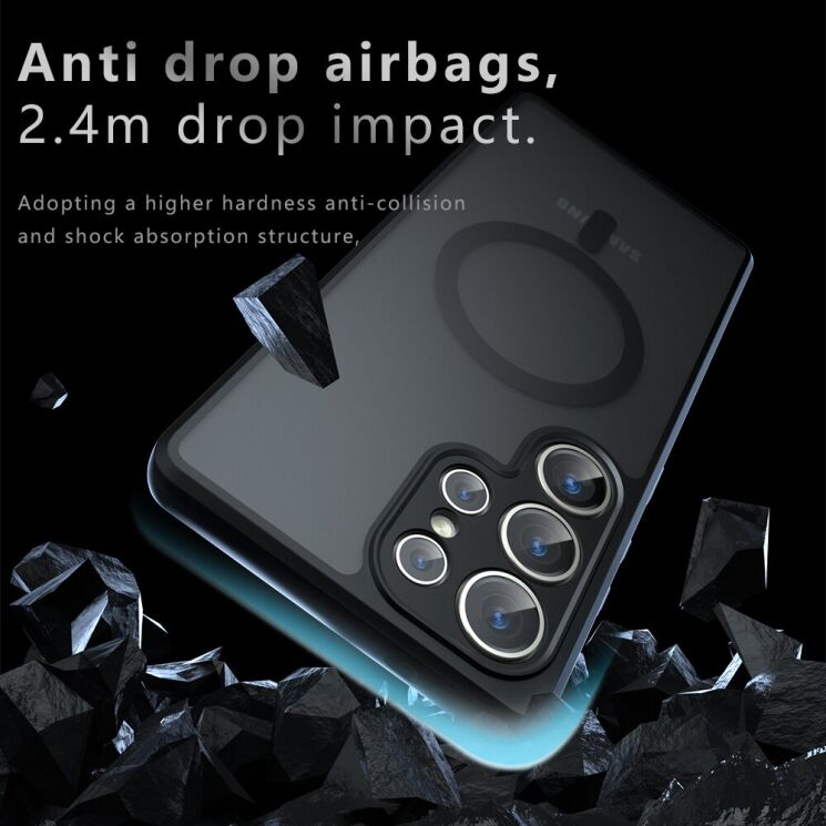 Защитный чехол Deexe Matte Skin with MagSafe для Samsung Galaxy S23 Ultra (S918) - Black: фото 3 из 10