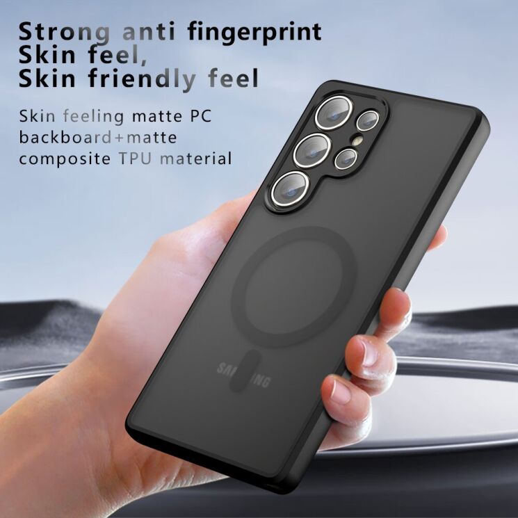 Защитный чехол Deexe Matte Skin with MagSafe для Samsung Galaxy S23 Ultra (S918) - Black: фото 7 из 10