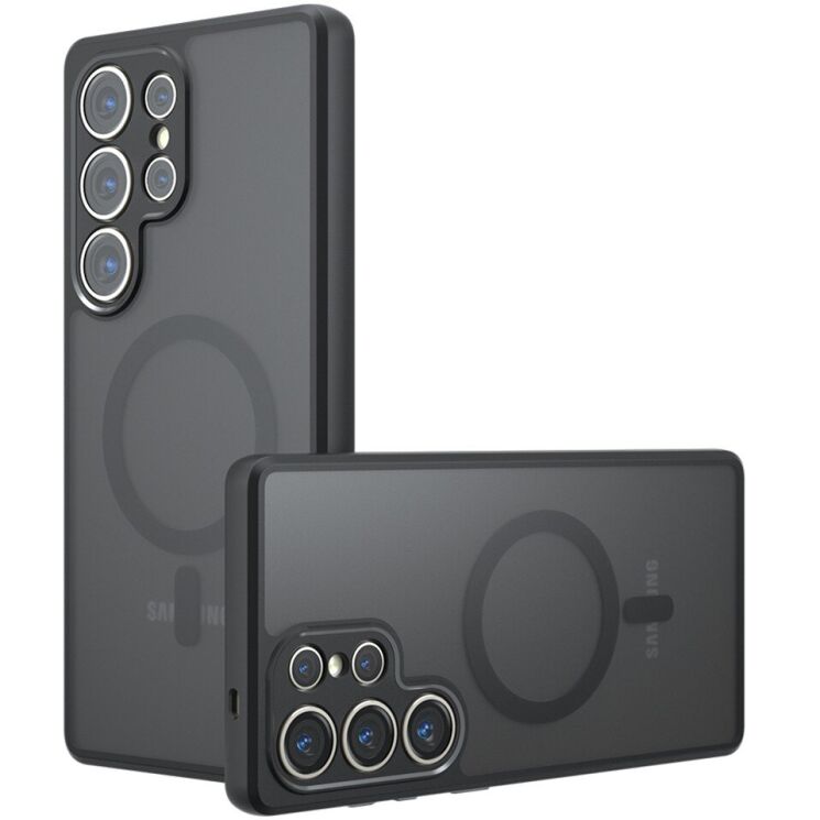Защитный чехол Deexe Matte Skin with MagSafe для Samsung Galaxy S23 Ultra (S918) - Black: фото 1 из 10