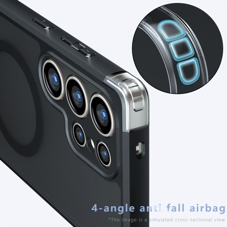 Защитный чехол Deexe Matte Skin with MagSafe для Samsung Galaxy S23 Ultra (S918) - Black: фото 4 из 10