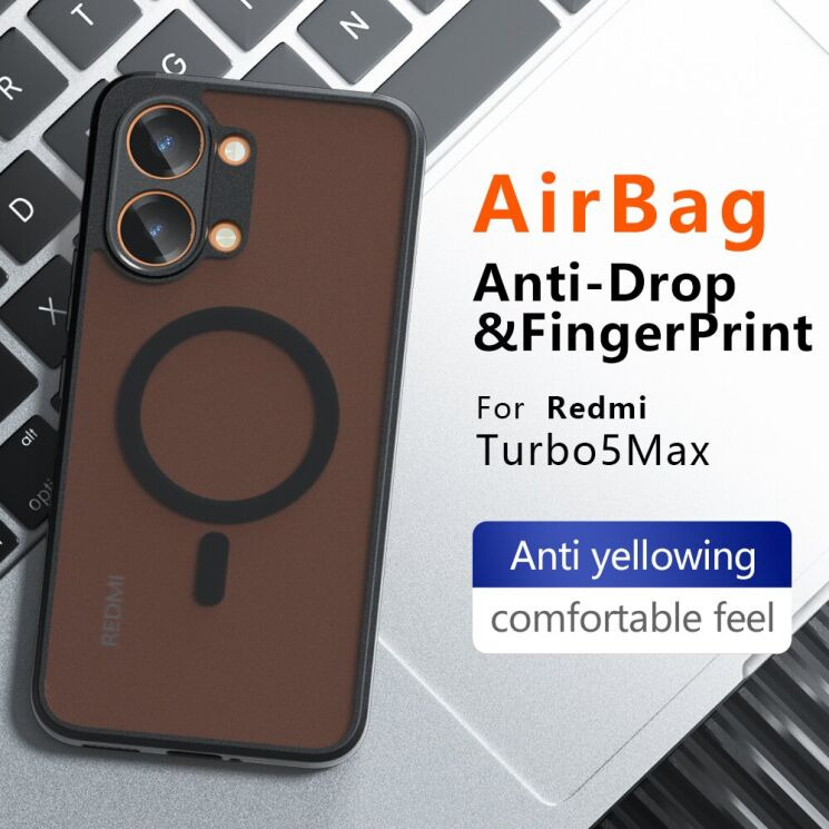 Защитный чехол Deexe Matte Skin with MagSafe для Xiaomi Poco X8 Pro Max - Black: фото 5 из 13