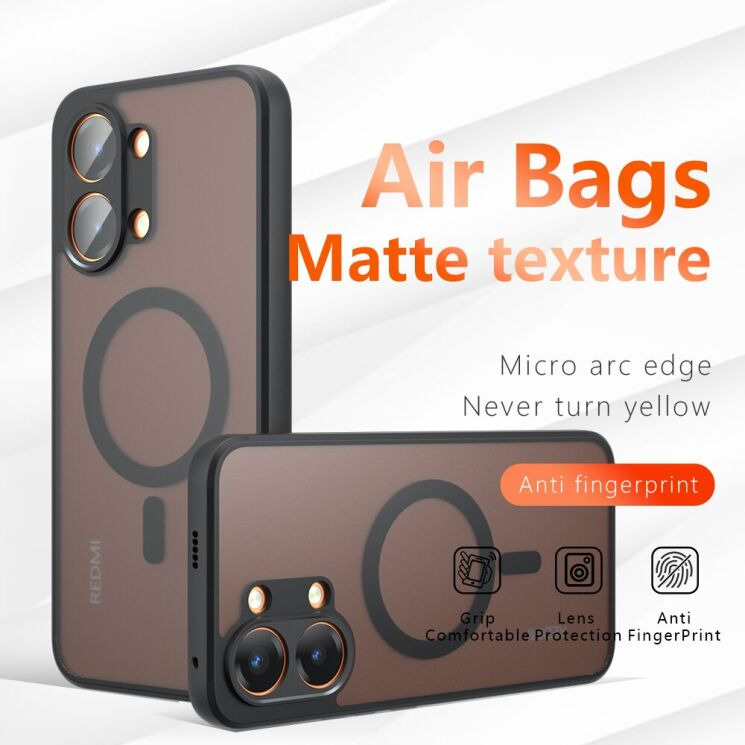 Защитный чехол Deexe Matte Skin with MagSafe для Xiaomi Poco X8 Pro Max - Black: фото 4 из 13
