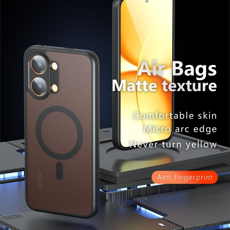 Защитный чехол Deexe Matte Skin with MagSafe для Xiaomi Poco X8 Pro Max - Black: фото 3 из 13