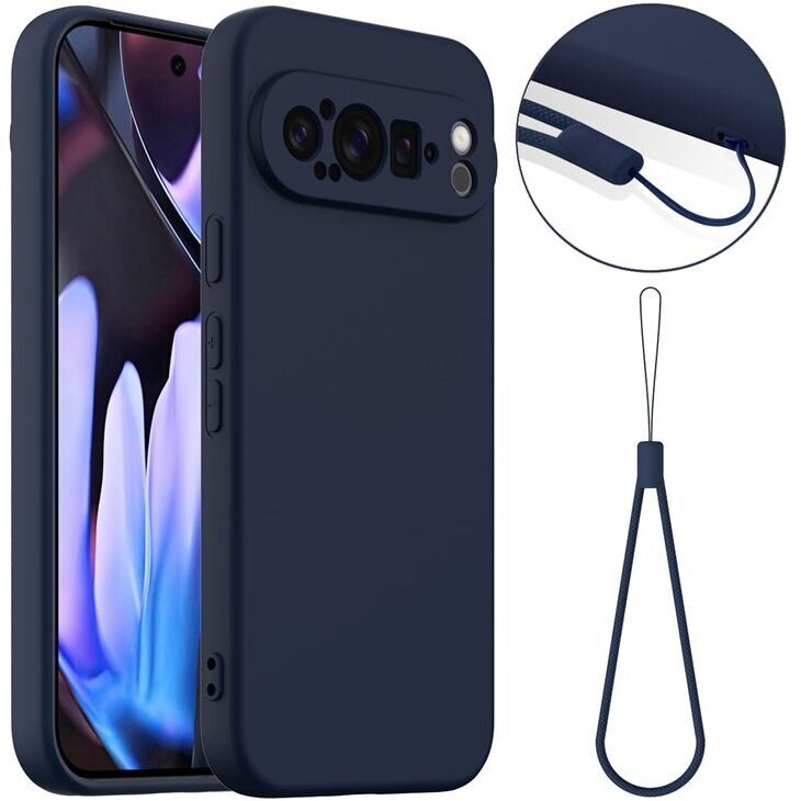 Защитный чехол Deexe Silicone Case with MagSafe для Google Pixel 9 Pro - Dark Blue: фото 1 из 9