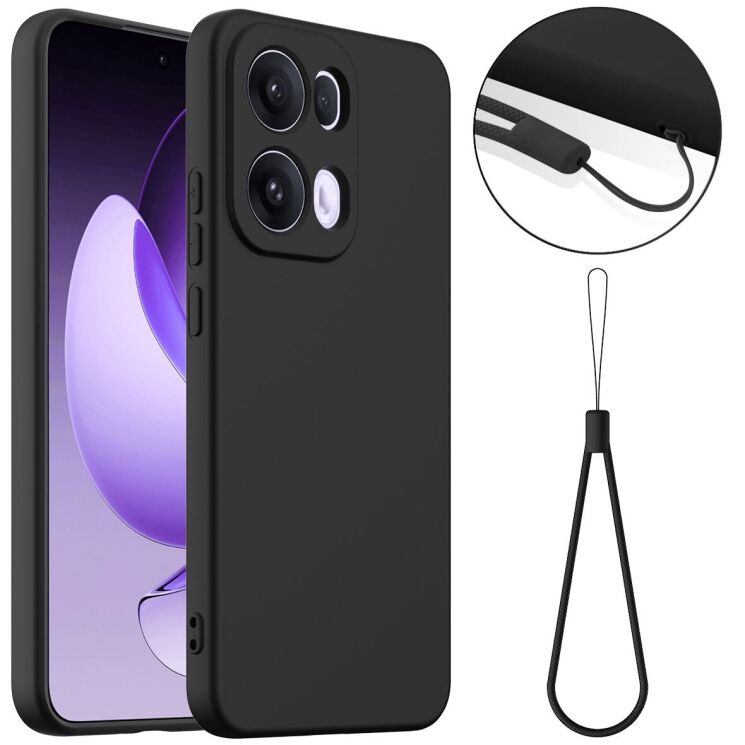 Защитный чехол Deexe Silicone Case with MagSafe для OPPO Reno 13 Pro 5G - Black: фото 1 из 10