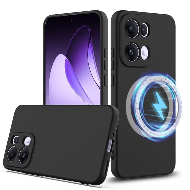 Защитный чехол Deexe Silicone Case with MagSafe для OPPO Reno 13 Pro 5G - Black: фото 2 из 10