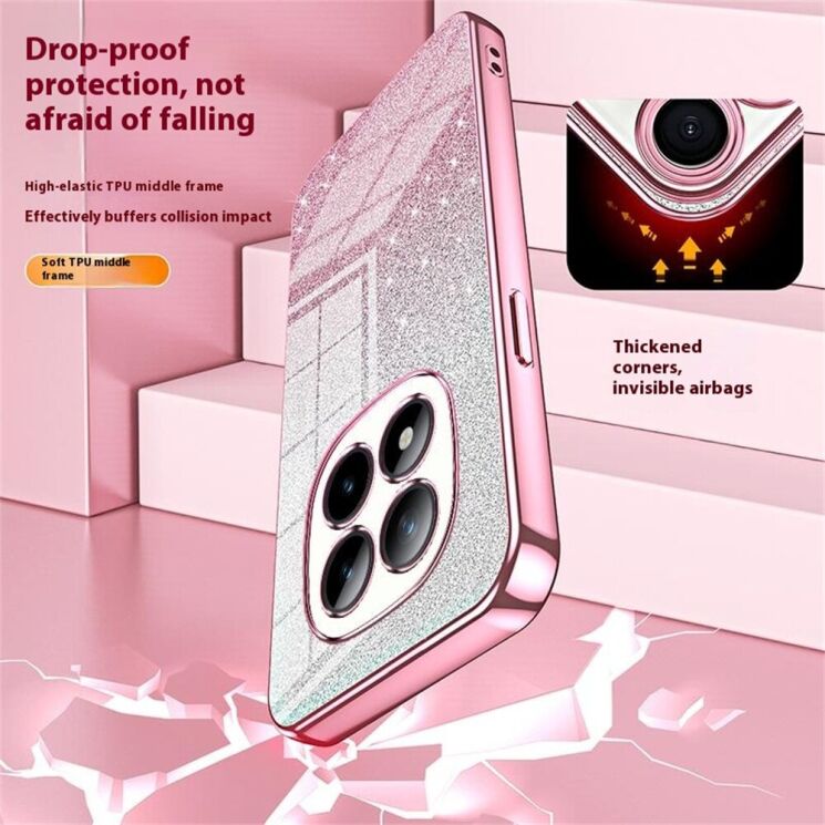 Защитный чехол Deexe Sparkles Cover для Xiaomi Redmi Note 15 Pro Plus / Poco M8 Pro 5G - Pink: фото 6 из 7