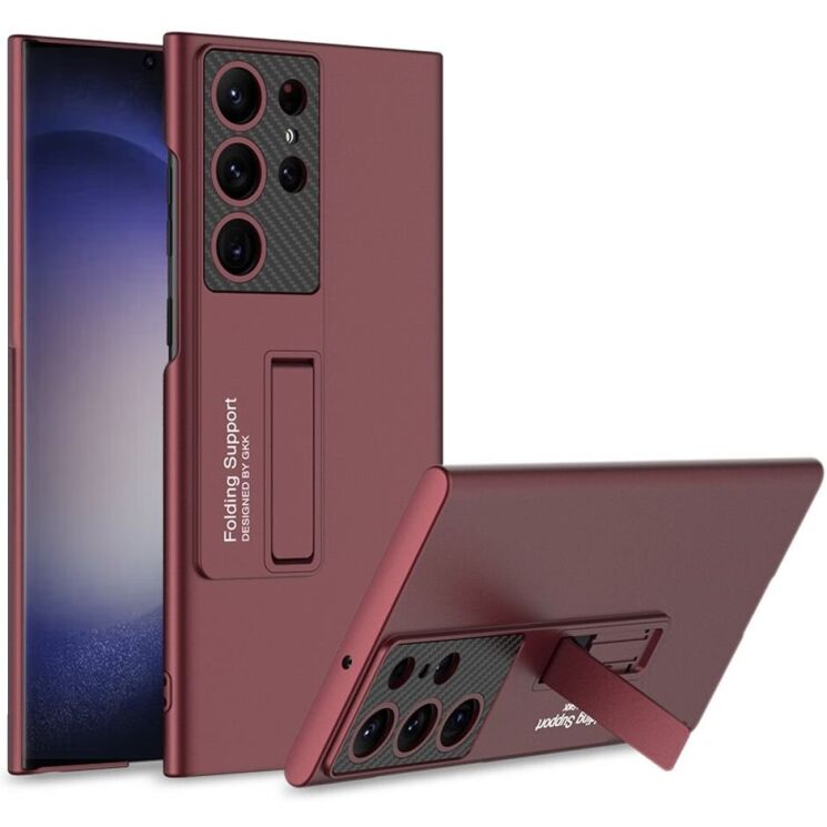 Защитный чехол GKK UltraThin Bracket Shell для Samsung Galaxy S24 Ultra (S928) - Red: фото 1 из 8