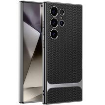 Защитный чехол GKK Woven Pattern для Samsung Galaxy S24 Ultra (S928) - Black: фото 1 из 10