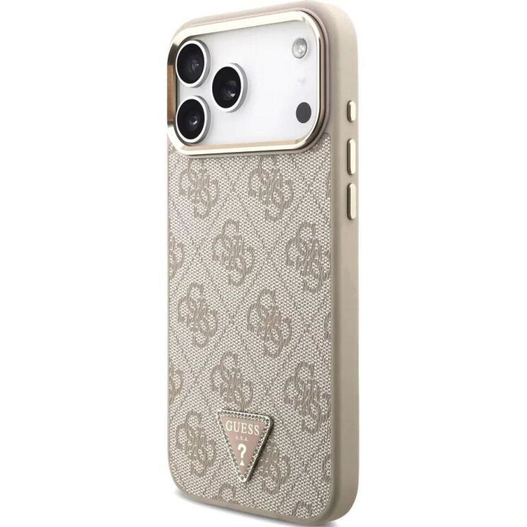 Защитный чехол Guess 4G Triangle Logo MagSafe для iPhone 18 Pro Max / 17 Pro Max (GUHMP18XP4GTDGMP) - Rose Gold: фото 4 из 7
