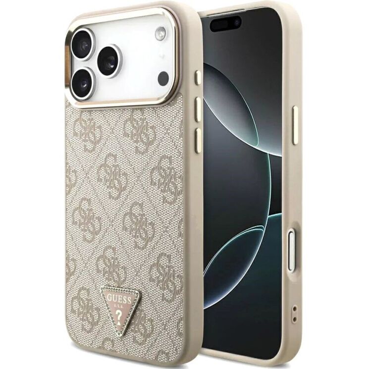 Защитный чехол Guess 4G Triangle Logo MagSafe для iPhone 18 Pro Max / 17 Pro Max (GUHMP18XP4GTDGMP) - Rose Gold: фото 1 из 7