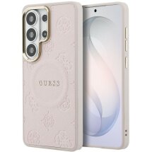 Захисний чохол Guess Saffiano Peony Embossed Ring MagSafe для Samsung Galaxy S26 Ultra (S948) GUHMS26LPSAMSECP - Pink: фото 1 з 9