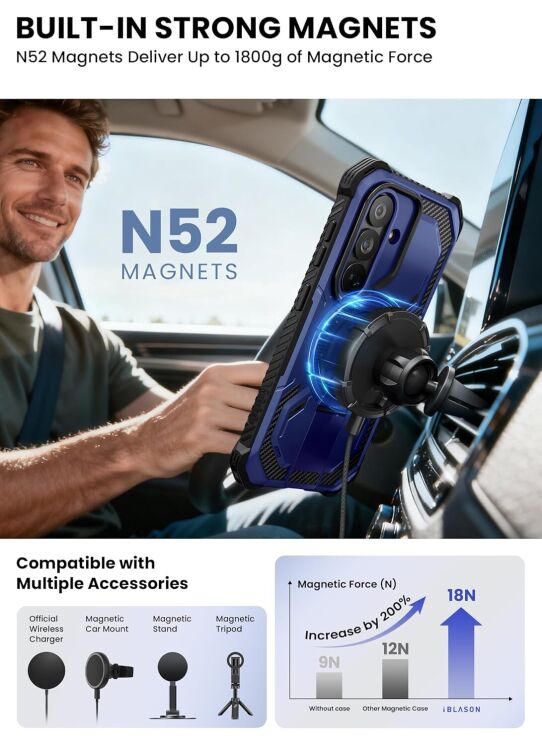 Защитный чехол i-Blason Armorbox MagSafe by Supcase для Samsung Galaxy S26 (S942) 843439160972 - Cobalt: фото 6 из 10