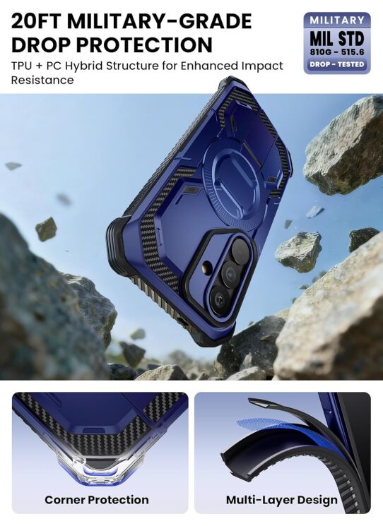 Защитный чехол i-Blason Armorbox MagSafe by Supcase для Samsung Galaxy S26 (S942) 843439160972 - Cobalt: фото 7 из 10