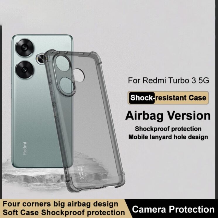 Защитный чехол IMAK Airbag MAX Case для Xiaomi Poco F6 - Transparent: фото 5 из 12
