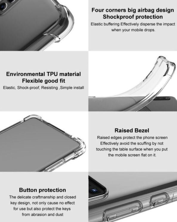 Защитный чехол IMAK Airbag MAX Case для Xiaomi Poco F6 - Transparent: фото 10 из 12