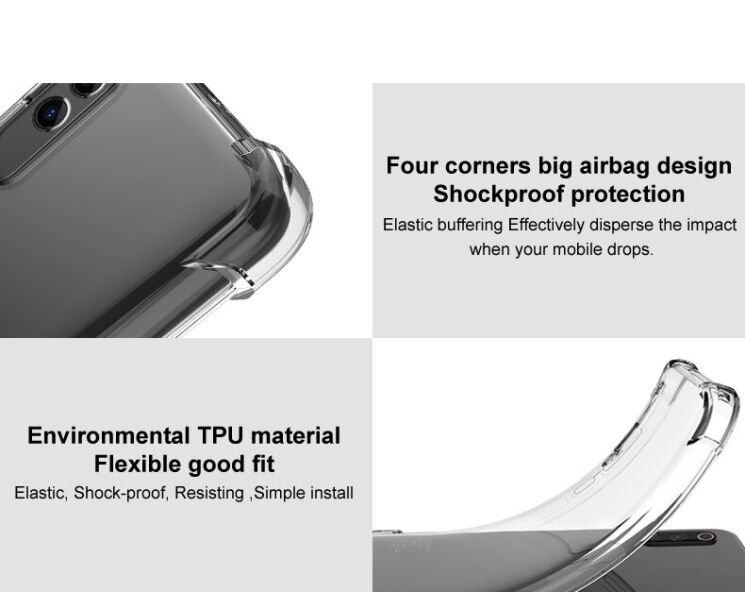 Защитный чехол IMAK Airbag MAX Case для Xiaomi Redmi Note 12 Pro 5G - Transparent: фото 5 из 13