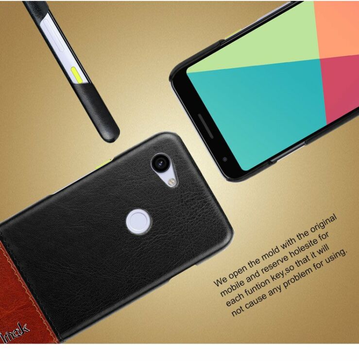 Захисний чохол IMAK Leather Series для Google Pixel 3a - Black / Red: фото 10 з 12