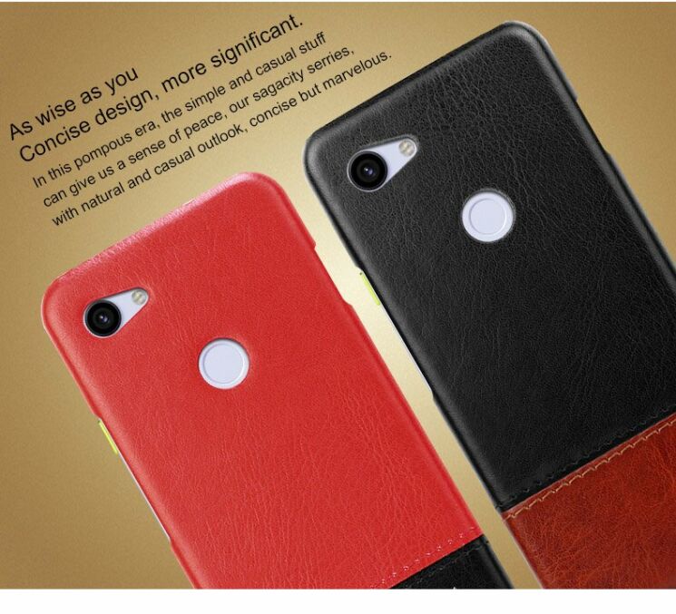 Захисний чохол IMAK Leather Series для Google Pixel 3a - Black / Red: фото 8 з 12