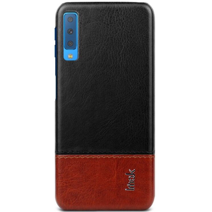 Захисний чохол IMAK Leather Series для Samsung Galaxy A7 2018 (A750) - Black / Brown: фото 3 з 9