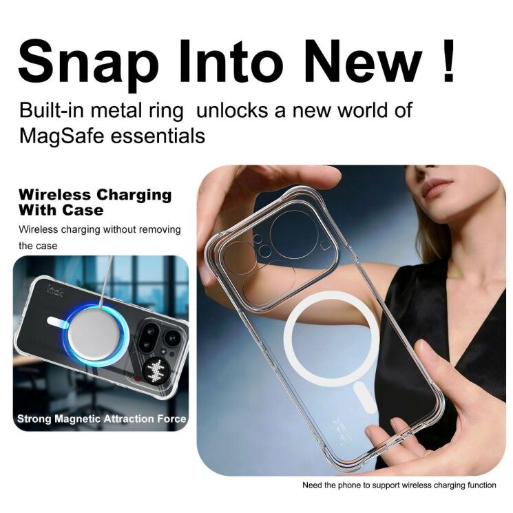 Защитный чехол IMAK Space Shield MagSafe для Nothing Phone (4a) Pro - Transparent (411404T) Защитный чехол IMAK Space Shield MagSafe для Nothing Phone (4a) Pro - Transparent: фото 5 из 10