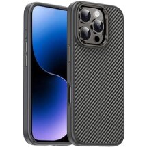 Защитный чехол IPAKY Carbon Fiber для Apple iPhone 16 Pro - Grey: фото 1 из 10