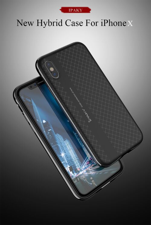 Защитный чехол IPAKY Hybrid Cover для iPhone X / iPhone XS - Gray: фото 3 из 10
