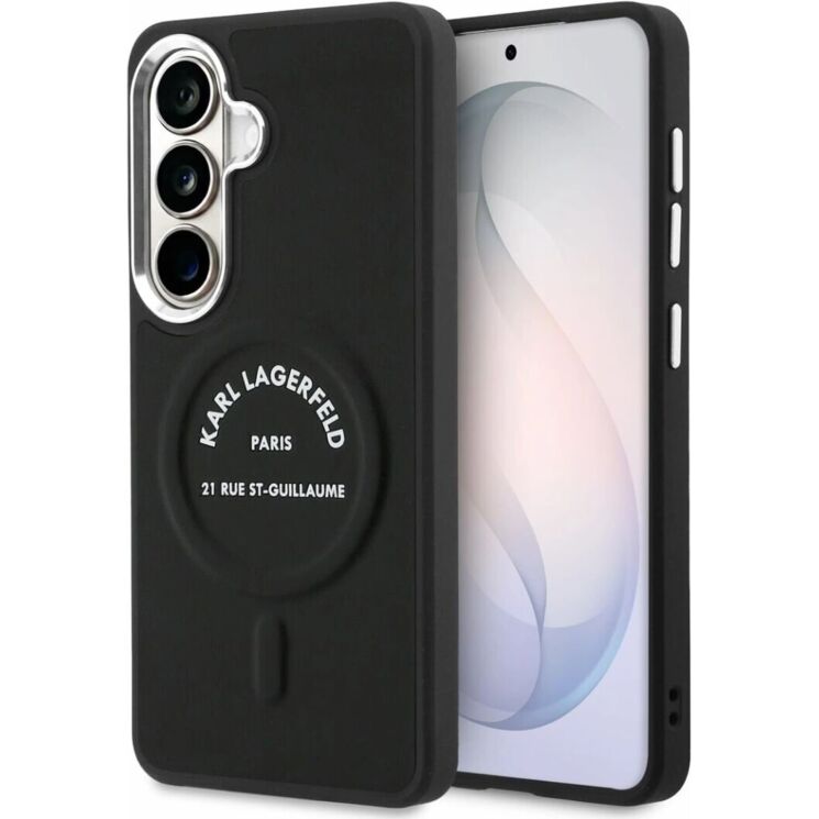 Защитный чехол Karl Lagerfeld Embossed Ring RSG Logo MagSafe для Samsung Galaxy S26 (S942) KLHMS26SPSKRSGEK - Black: фото 1 из 7
