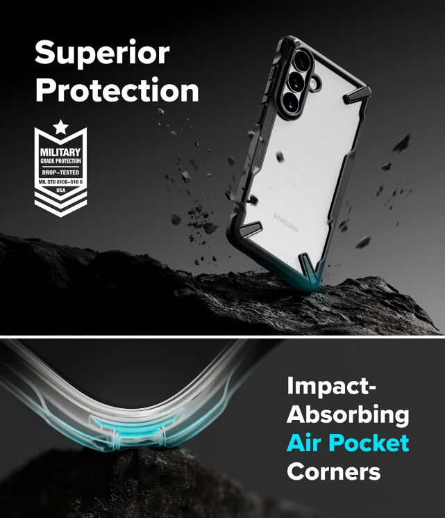 Защитный чехол Ringke Fusion X для Samsung Galaxy S26 Plus (S947) 8800328815124 - Black: фото 8 из 17