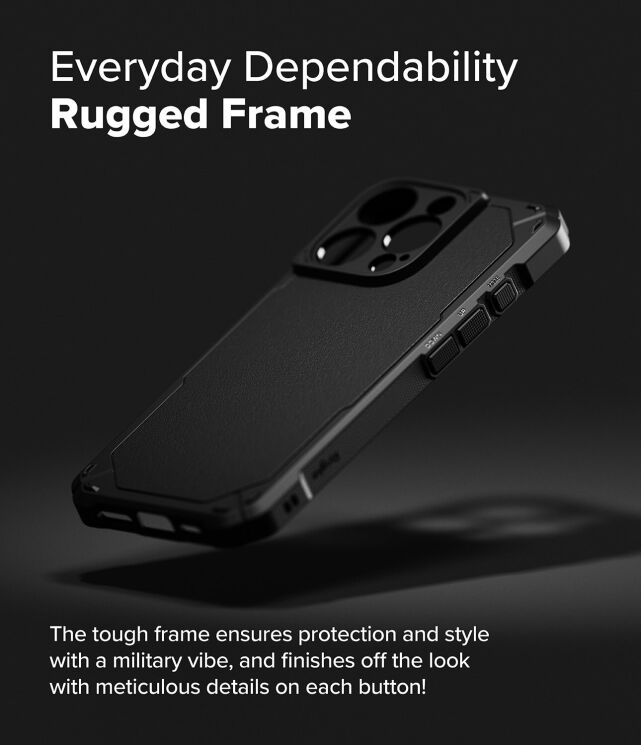 Защитный чехол Ringke Rugged Gear Magnetic для Apple iPhone 16 Pro Max (8800274963658) - Camo Black: фото 10 из 18