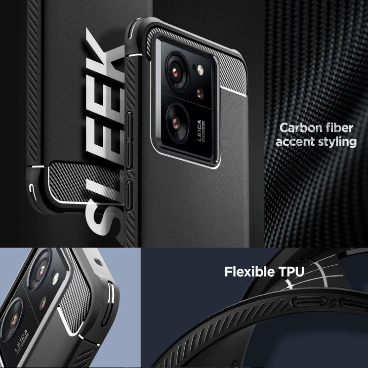 Защитный чехол Spigen (SGP) Rugged Armor для Xiaomi 13T / 13T Pro (ACS07502) - Matte Black: фото 13 из 17
