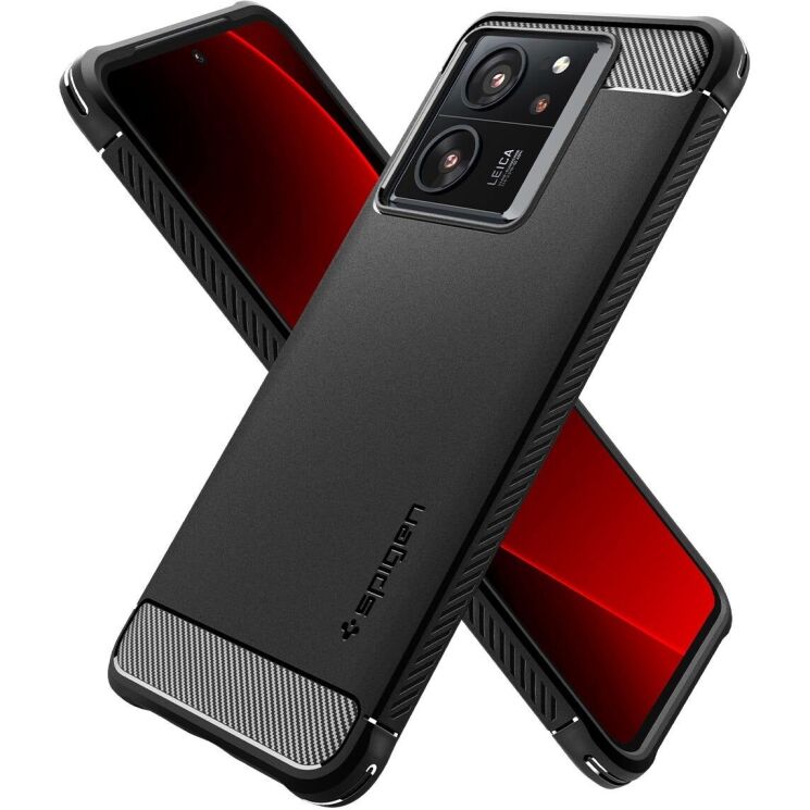 Защитный чехол Spigen (SGP) Rugged Armor для Xiaomi 13T / 13T Pro (ACS07502) - Matte Black: фото 3 из 17