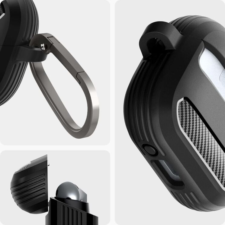 Захисний чохол Spigen (SGP) Rugged Armor (FH) для Samsung Galaxy Buds 3 / Buds 3 Pro - Black: фото 12 з 16