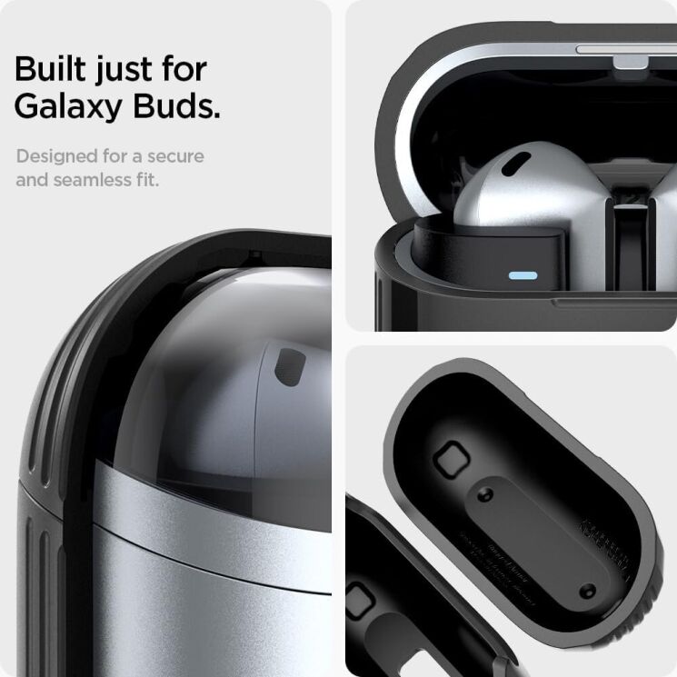 Захисний чохол Spigen (SGP) Rugged Armor (FH) для Samsung Galaxy Buds 3 / Buds 3 Pro - Black: фото 15 з 16