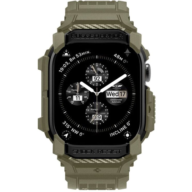 Защитный чехол Spigen (SGP) Rugged Armor Pro (FW) для Apple Watch 10 46 mm (ACS08608) - Vintage Khaki: фото 1 из 11