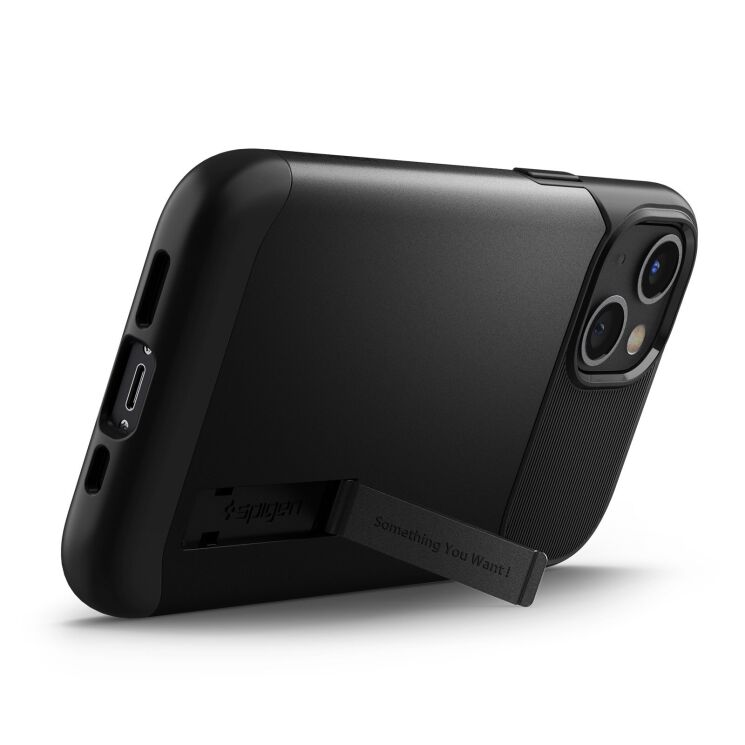 Защитный чехол Spigen (SGP) Slim Armor для Apple iPhone 13 - Black: фото 3 из 4